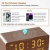 Andoolex Andoolex Wooden Digital Alarm Clock with Wireless Charging, 0-100%
