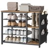 YATINEY Industrial 5-Tier Shoe Rack, Metal Shoe Storage Organizer with