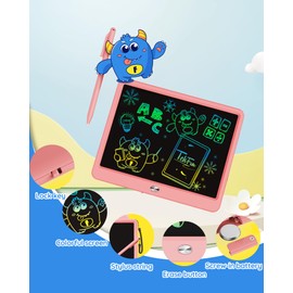 TEKFUN LCD Writing Tablet for Kids Girls Toys, 12 Inch Erasable Drawing Tablet Doodle Board Colorful Doodle Pad, Back to School Supplies Gifts for Toddlers Girls Adults