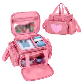 LoDrid Carrying Case Compatible with Tonie, Storage Bag Organizer for Audio Player Set and Accessories with Handle and Shoulder Strap, Pink, Bag Only (Patent Design)