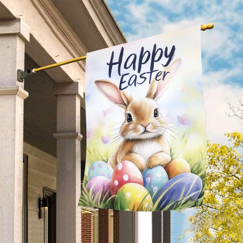 Texupday Happy Easter Cute Bunny Rabbit Easter Eggs Decoration Vertical