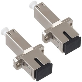 Duogalia 2 Pack SC Female to LC Female Fiber Optic Adapter Connector Hybrid Simplex Multimode/Singlemode Optical Flange-Type Adapter