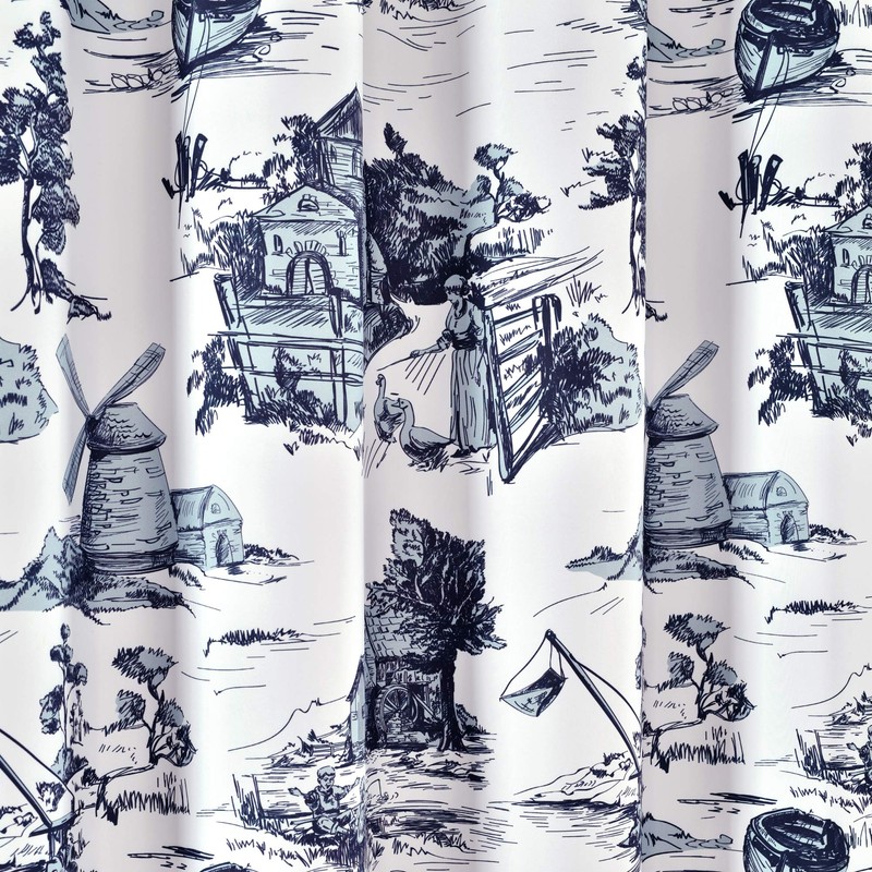 Lush Decor French Country Toile Shower Curtain, 72" x 72",