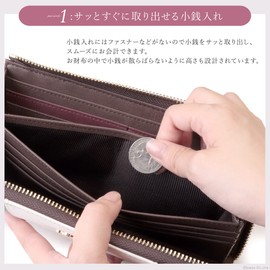 Cleria CL-17010 Women's Long Wallet, Thin Pocket, L-Shaped Zipper, Tricolor Wallet, Riberte Series, blue mist