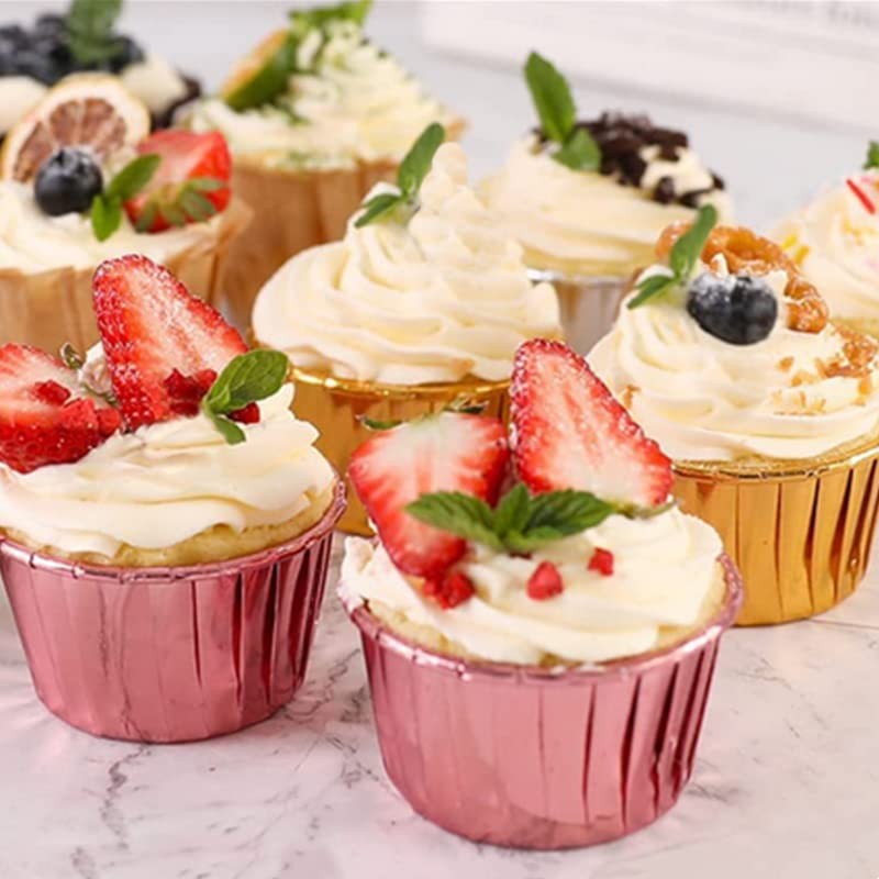 100 Pack 3.5 Oz Foil Baking Cups with Dome Lids