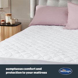 Silentnight Soft as Silk Mattress Protector Single Bed - Luxury 30cm Deep Fitted Mattress Pad Cover Topper with Silky Fibres for Luxurious Comfort - Hypoallergenic and Machine Washable - Single