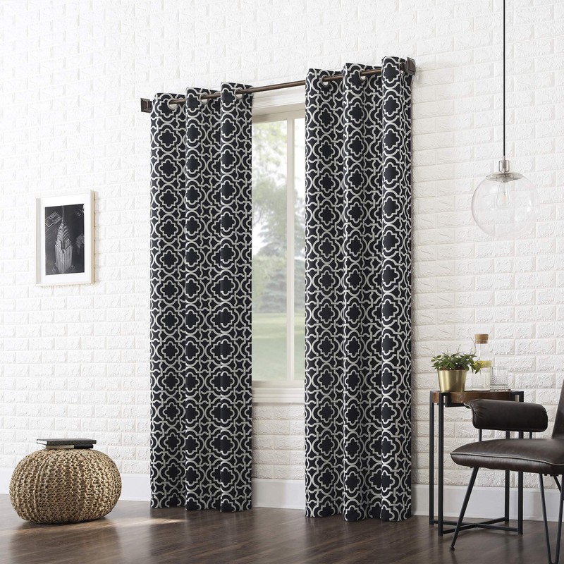 Sun Zero Barnett Trellis Blackout Grommet Curtain Panel, 40" x