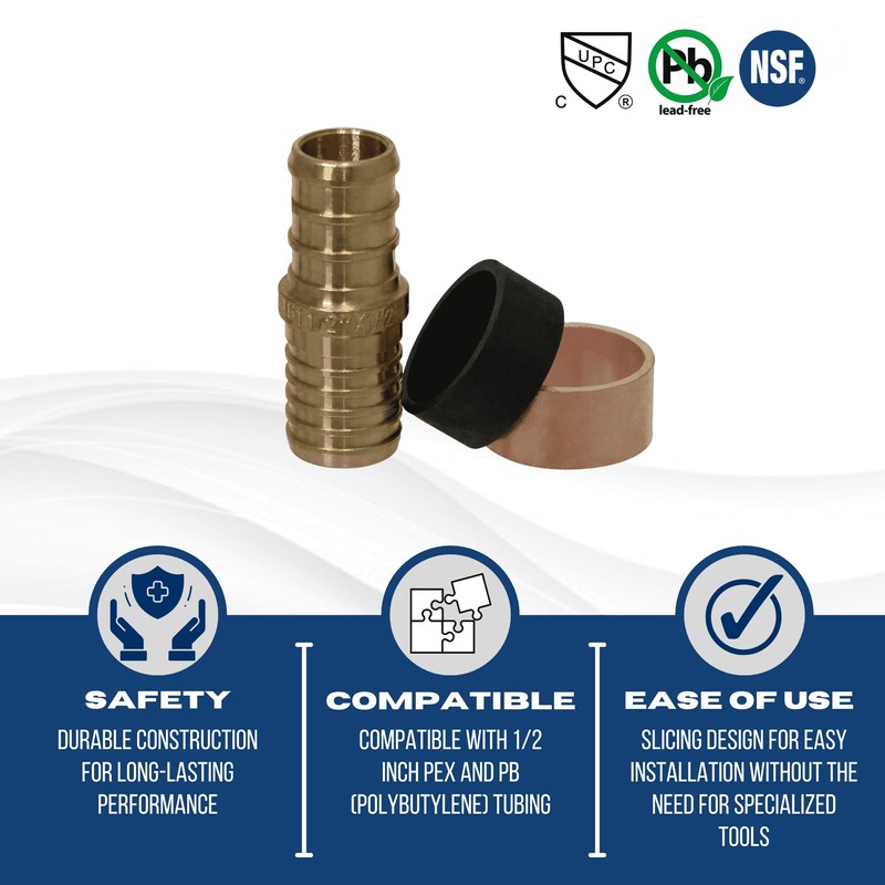 XFITTING 1/2 Inch Pex x 1/2 Inch PB (polybutylene) Slicing