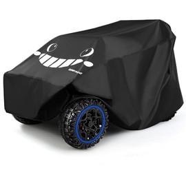ANPABO Kids Ride On Toy Car Cover with Pattern, Universal Fit, All Weather Waterproof Snowproof Windproof UV Protection, 2X Heavier Oxford, Cover for Power Wheels Jeep Truck, Black