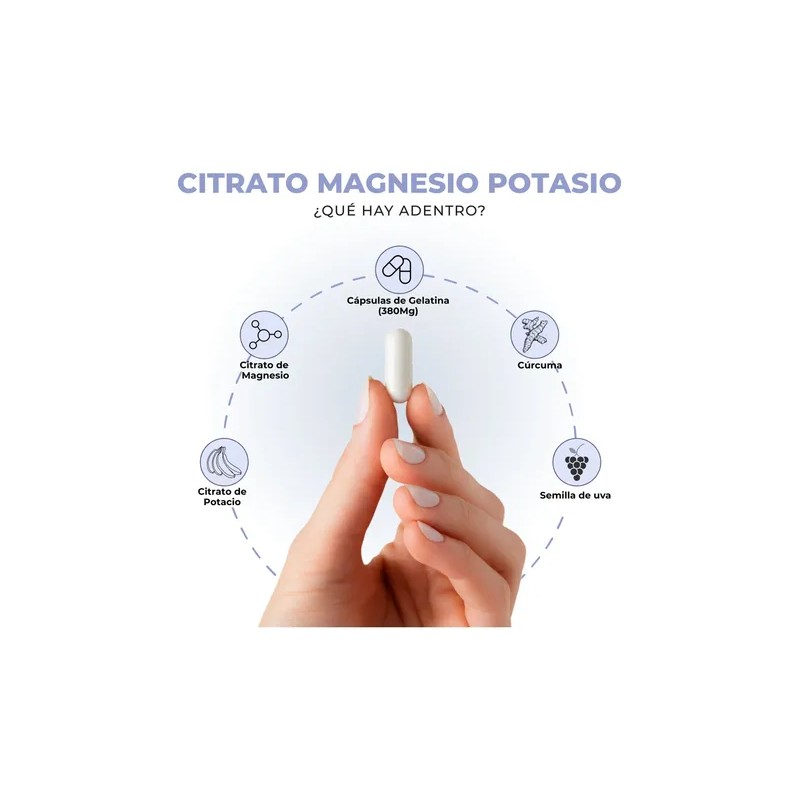 Pack Citrato Magnesio Potasio Suplemento 180 Caps