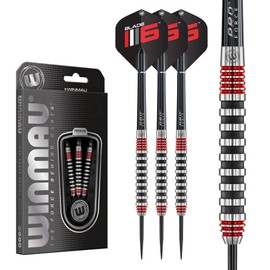 WINMAU Advance 500 Series Red 22g Darts with Dart Flights and Dart Stems