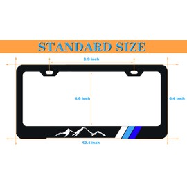 2 Pack Tri-Color 3 Color Mountain License Plate Frame Holder Cover, Car Tire Valve Stem Caps Cover Compatible with Toyota Car Accessories. (White Blue Dark Blue 2 Holes)