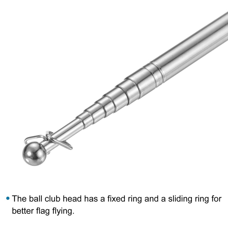 PATIKIL 5Ft Telescopic Handy Flagpole Portable Extendable Flag Pole Green