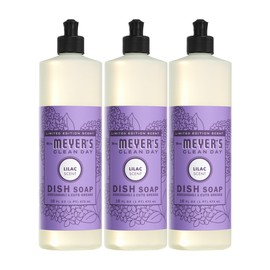 MRS. MEYER'S CLEAN DAY Liquid Dish Soap, Lilac Scent, 16 Ounce Bottle (Pack of 3)