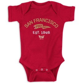 Retro Pennant Baby Apparel for San Francisco Football Fans (NB-7T) (Red Onesie, 6 Months)