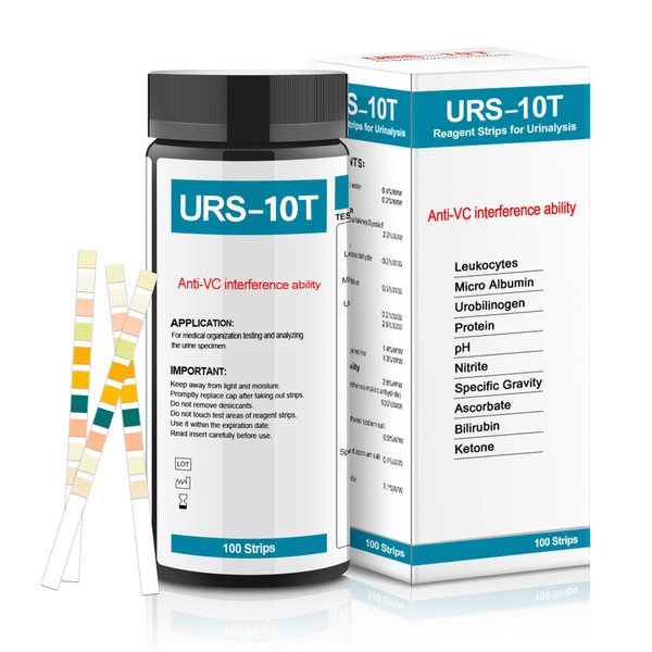 Dewfat Urine Test Strips URS 10-in-1,10 Parameters UTI Test Strips,Ketone