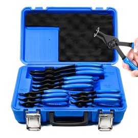 12 Pcs Snap Ring Pliers Set, Heavy Duty Fixed Tip Combination Internal External Versatile Retaining Snap Ring Pliers for 0.038in 0.047in 0.070in 0.090in