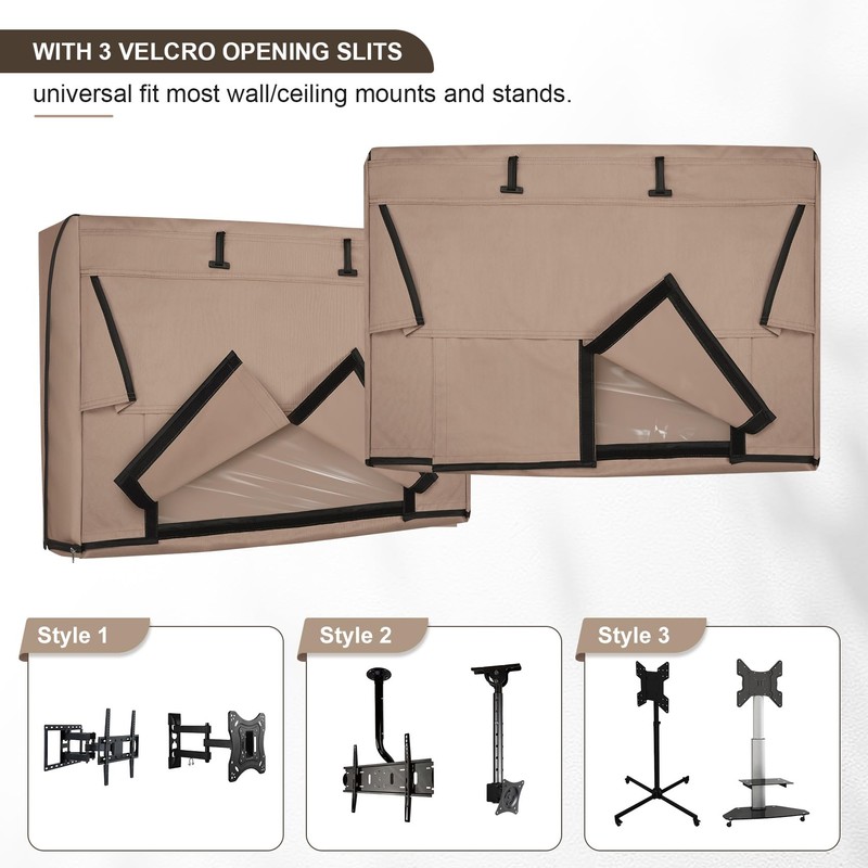ULTCOVER Waterproof Outdoor TV Cover with Clear Front Flap for