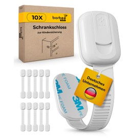 borbee® Child Safety Cabinet & Drawer Lock Baby (Pack of 10) - Adjustable, Extra Strong Hold and Easy to Use - Cupboard Safety Baby Provides Maximum Safety for Babies and Children