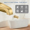 Brushed Gold Tub Spout Without Diverter, Shower Faucet,Brass Adapter,5.3"