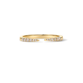 PAVOI 18K Yellow Gold Plated Open Eternity Ring | Cubic Zirconia Stacking Bands for Women | Dainty Stackable Rings for Women | Size 7