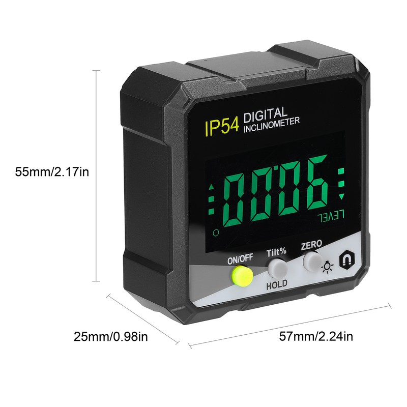 IP54 4*90° Portable Digital Inclinometer LCD Backlight Digital Protractor Slope