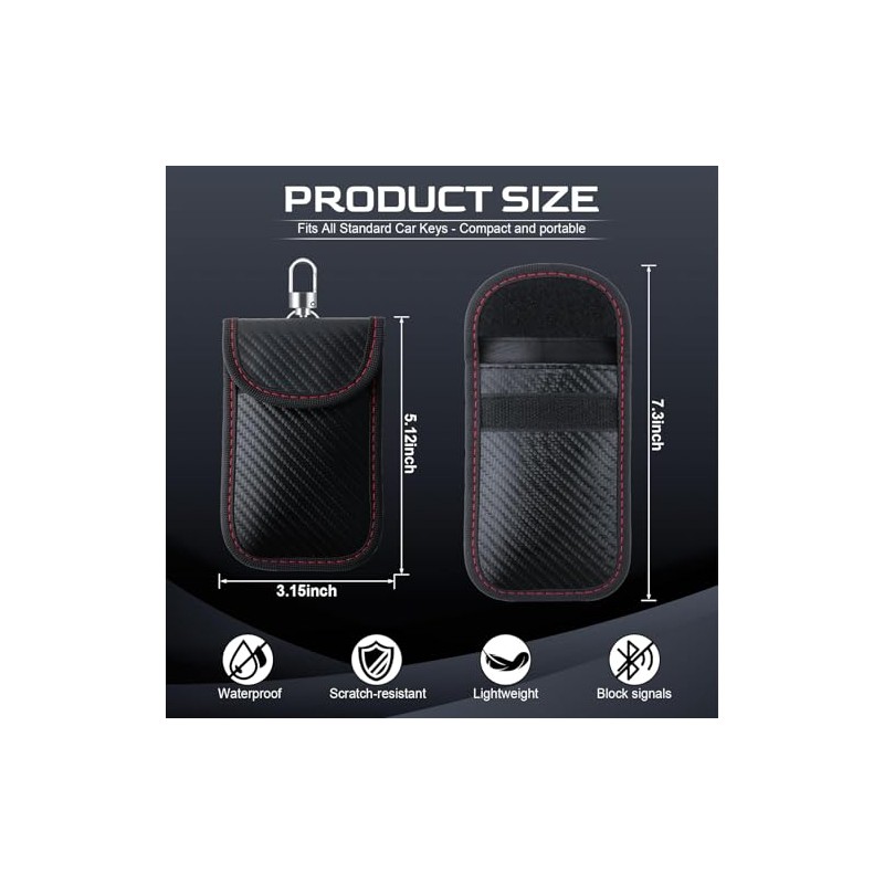 DORGKIRA 2 Piezas Bolsa Faraday para Llaves de Coche, Bolsa