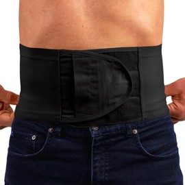 Safe n' Simple Ostomy Hernia Support Belt - 10.25" X-Small - Black - Hernia Belt Without Hole For Men And Women - Colostomy Support Products