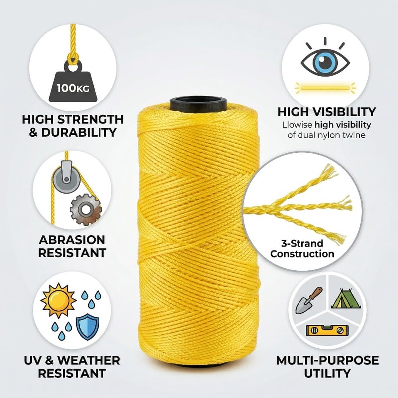 LSGZJZY High Strength Mason Nylon String Line, 1.3mm Diameter, 1000