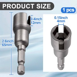 Pndeyo Wing Nut Socket, Steel Power Wing Nut Driver Set, 1/4" Hex Shank Drill Bit for Panel Nuts Screws Eye C Hook Bolt Q-Hanger- Grey