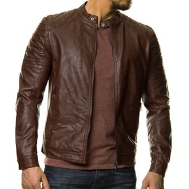 DECIMAL Men's Black REAL Lambskin Leather Biker Jacket VINTAGE GENUINE MOTORCYCLE JACKETS FOR MEN (Medium)