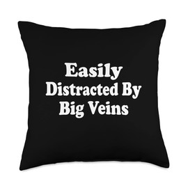 Easily Distracted By Big Veins Designs Easily Distracted by Big Veins Phlebotomist Nurse Doctor Throw Pillow, 18x18, Multicolor