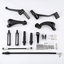 Fit forward Control Foot Pegs Levers Linkage Kit Fit for Harley-Davidson Sportster 1200/883 2014-2022 later(Black)