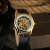 WINNER Hollow Out Automatic Mechanical PU leather Strap Male Wristwatch