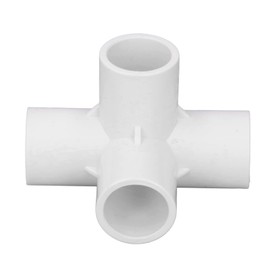 Pack of 10 PVC Pipe Fitting Connectors 0.8 Inch Pipe Splice 90 Degree 4-Way Angle Fitting Corner Fittings for Functional Tent Connection (White)