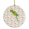 Caroline's Treasures WDK2908CO1 Ring-Necked Parakeet Christmas Ceramic Ornament, 3 in,