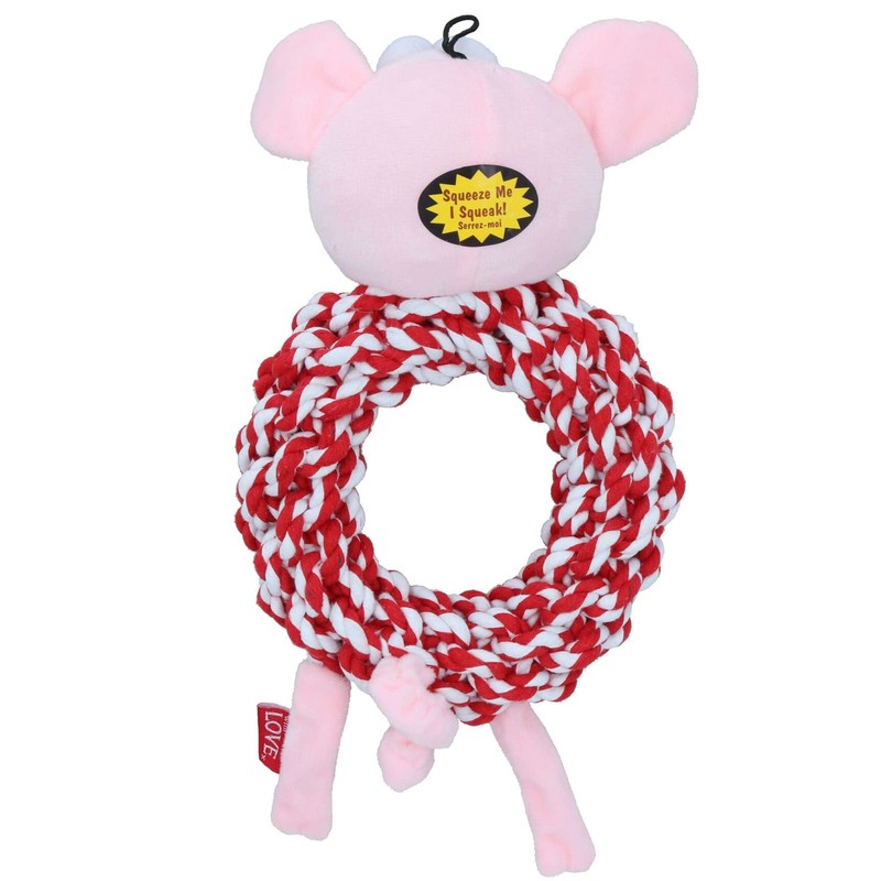 AB Tools Dog Knottie Ring Pig in Blanket Plush Rope