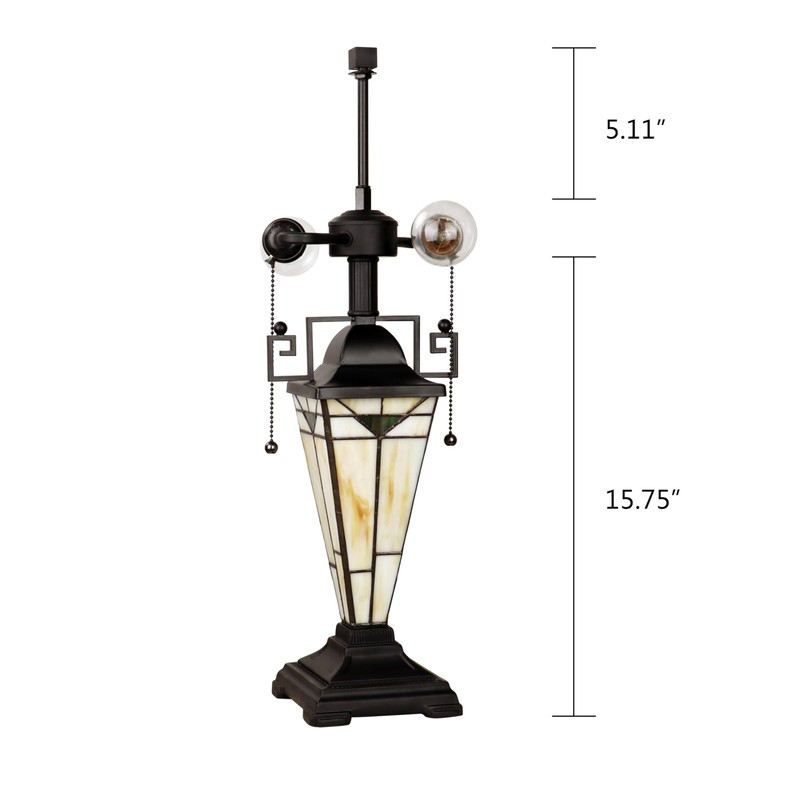 Radiance Goods Mission-Style 3-Light Blackish Bronze Finish Double Lit Table