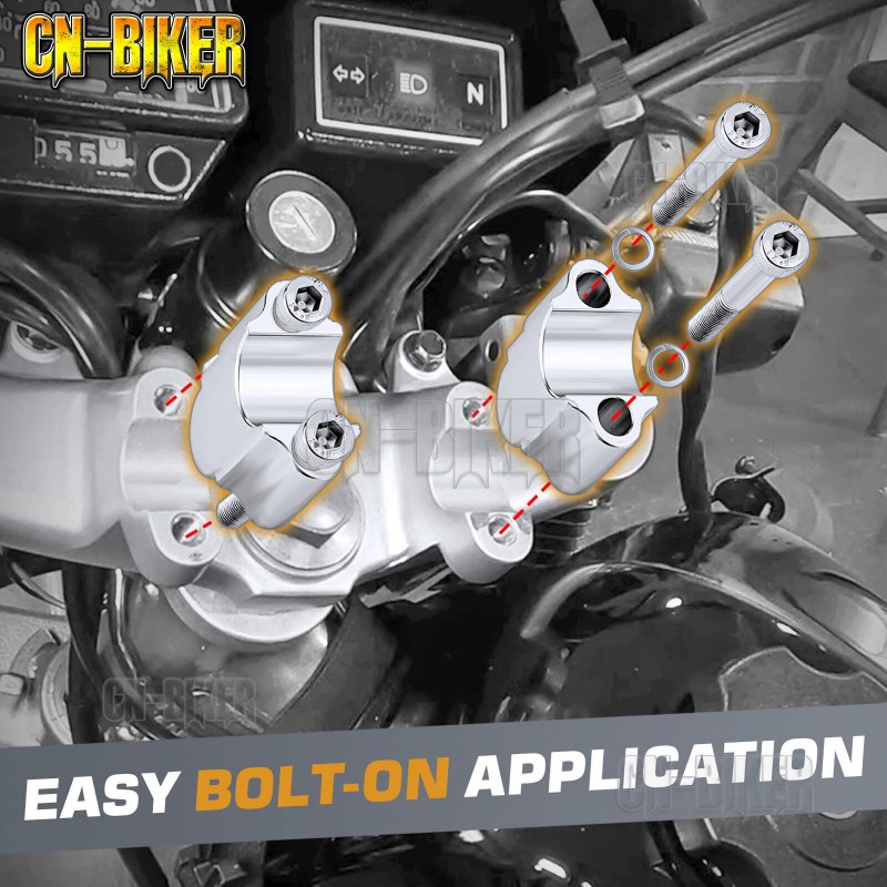 CB Handlebar Clamp Risers 7/8" Bars Kit 30mm Height For