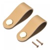 sourcing map Leather Drawer Pulls, 65x25mm 2Pcs Surface Leather Furniture