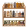 3 Tier Bamboo Spice Rack, Seasoning Jars Rack Shelf Spice