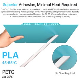 BIQU CryoGrip Pro Glacier Panda Build Plate for K1 MAX 3D Printer, 310x315mm Double Sided Fine Textured Spring Steel Sheet