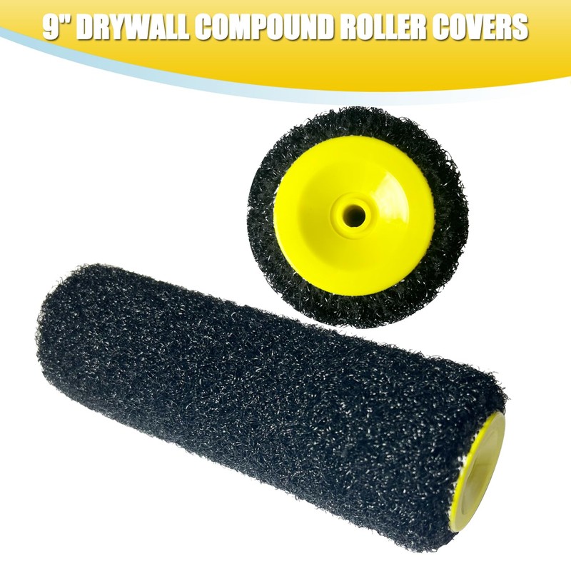 9 Inch Drywall Compound Roller with 1 Pcs Paint Frame,6.6Ft