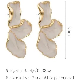 Flower Stud Earrings, 1 Pair of Flower Earrings Gold, Earrings Gold Stud Women, Earrings Flowers, Fashion Jewellery Earrings for Women, Girls, Gifts for Mother's Day, Valentine's Day, Birthday, Zinc,