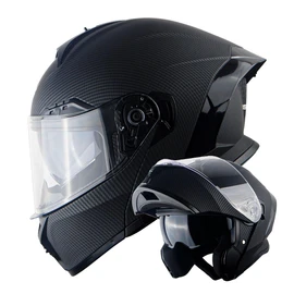 1Storm New Motorcycle Bike Modular Full Face Helmet Dual Visor Sun Shield: NOLED-X90 Carbon Fiber Black