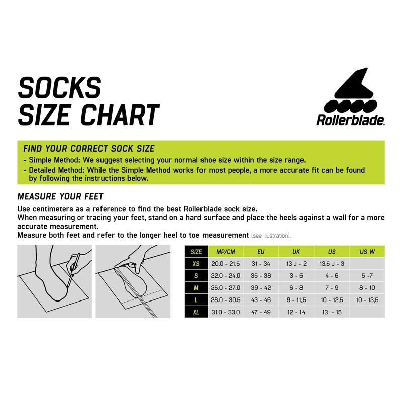 Rollerblade Performance Men's Socks, Inline Skating, Multi Sport, Black and