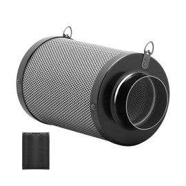 iPower 4" Air Carbon Filter for Inline Duct Fan, Intake and Exhaust Fans, with Premium Australia Virgin Charcoal, Black