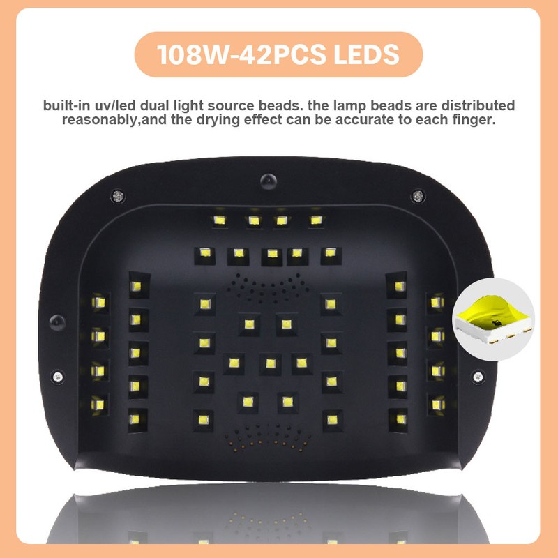 108W Intelligent Timing UV Gel Lamp Nail Curing Machine Nail