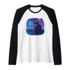 Cyberpunk Degu Runner Future City Raglan Baseball Tee