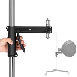 BOLLUMA Photography Pistol Grip Sliding Arm Aluminum with Reversible 1/4" to 5/8" Baby Pin Stud, Light Stand Grip for LED Video Light Monolights Softboxes Compatible with ø1.4"/35mm Center Column